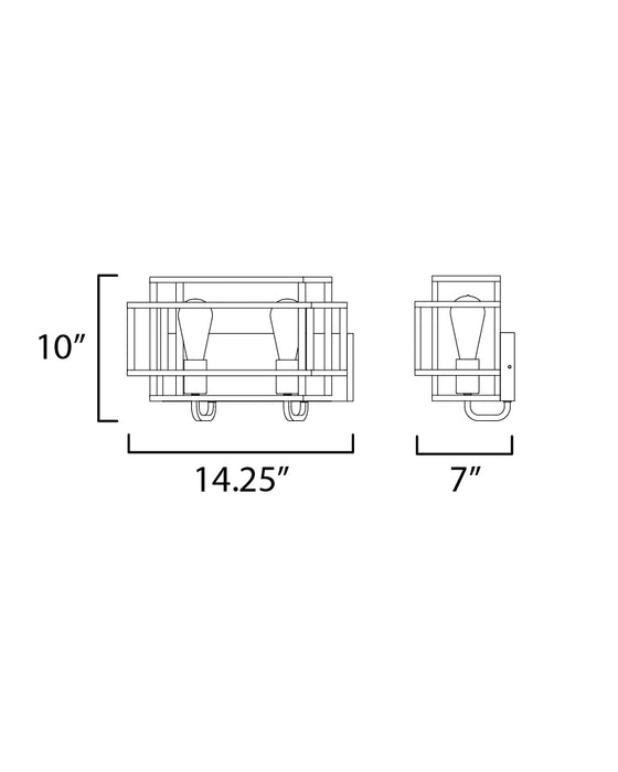 Maxim Liner 2-Light Bath Vanity Model: 10242BKSBR