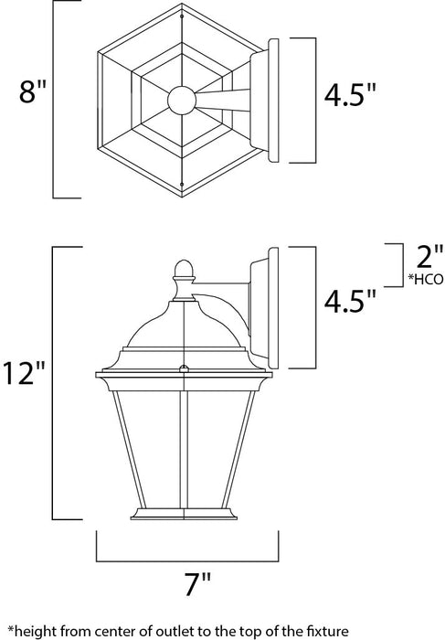 Maxim Builder Cast 1-Light Outdoor Wall Lantern Model: 1024BK