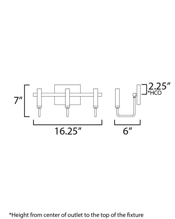 Maxim Sullivan 3-Light Bath Vanity Model: 10253BKGLD