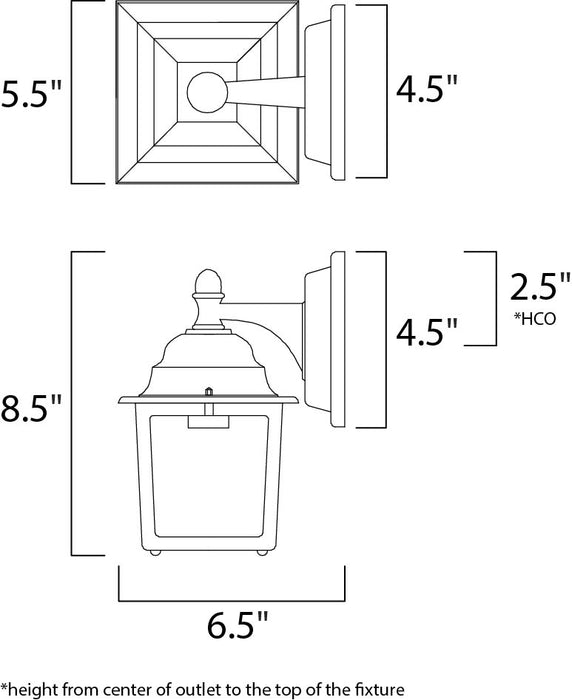 Maxim Builder Cast 1-Light Outdoor Wall Lantern Model: 1025WT