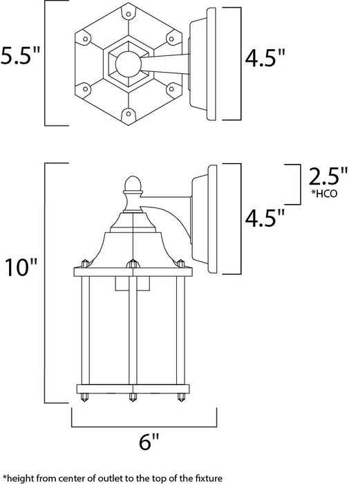 Maxim Builder Cast 1-Light Outdoor Wall Lantern Model: 1026RP