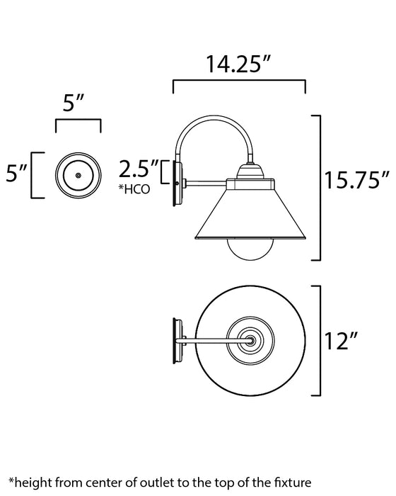 Maxim Jetty 1-Light Outdoor Wall Sconce Model: 10290WTBK