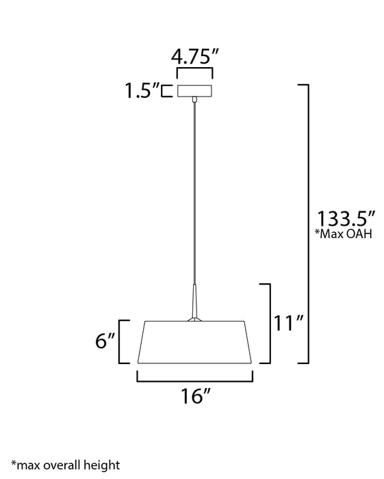 Maxim Paramount 16 LED Pendant Model: 10334OFNAB