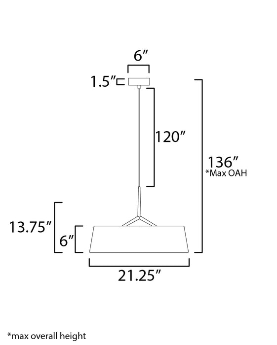 Maxim Paramount 21 LED Pendant Model: 10336OFNAB