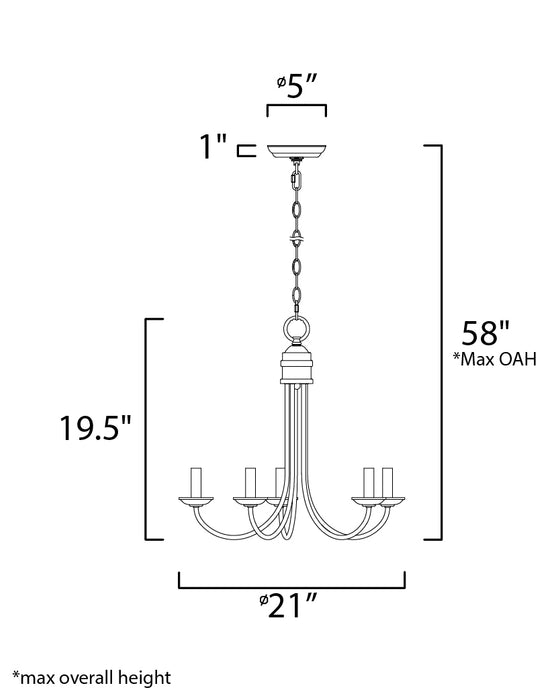 Maxim Logan 5-Light Candle Chandelier Model: 10345OI