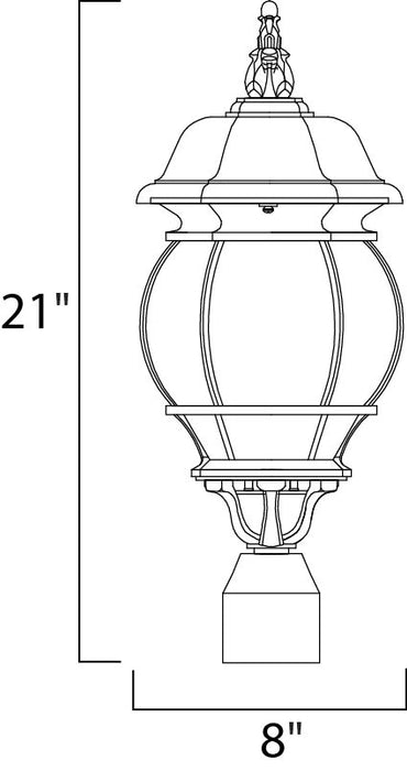 Maxim Crown Hill 3-Light Outdoor Pole/Post Lantern Model: 1035BK