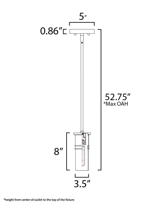 Maxim Rexford 1-Light Mini Pendant Model: 10362SWBK