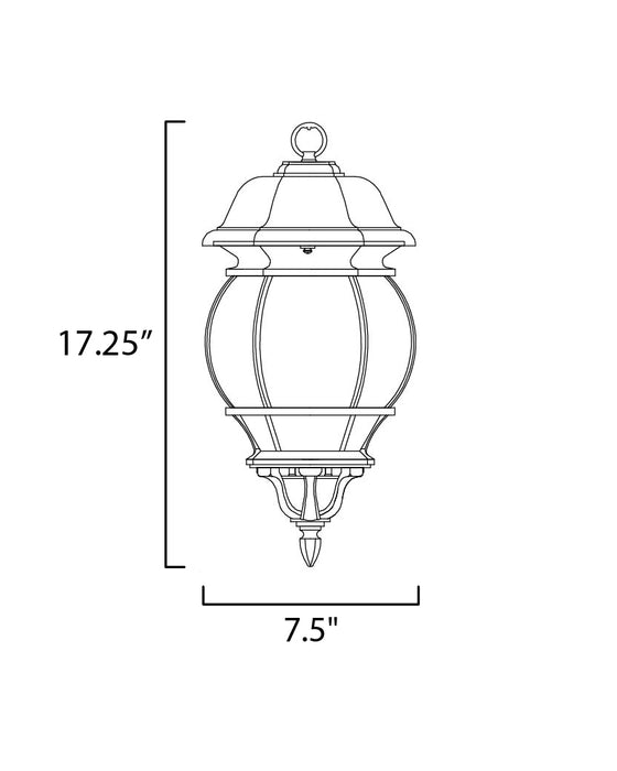 Maxim Crown Hill 3-Light Outdoor Hanging Lantern Model: 1036BK