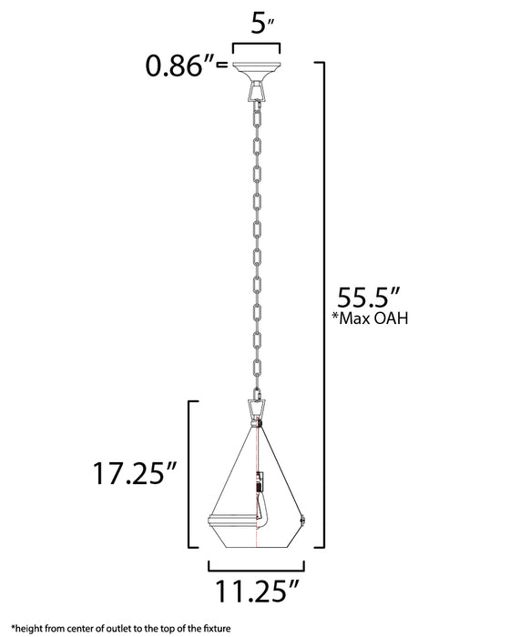 Maxim Giza 11.25 1-Light Pendant Model: 10374WTSBR