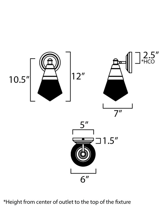 Maxim Hargreaves 1-Light Wall Sconce Model: 10391PRPC