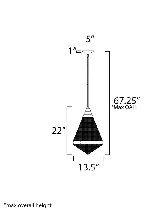 Maxim Hargreaves 1-Light Pendant Model: 10395PRPN