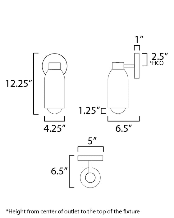 Maxim Pompeii 1-Light Wall Sconce Model: 10621LVBK