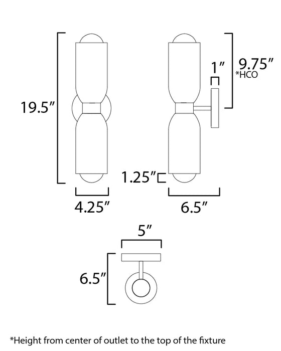 Maxim Pompeii 2-Light Wall Sconce Model: 10622TVOY