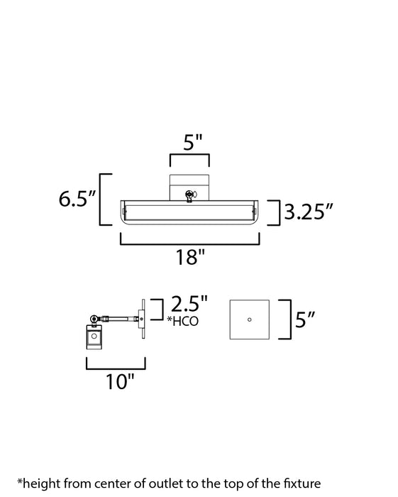 Maxim Miles 18 Articulating LED Wall Sconce Model: 10711WTBKNAB