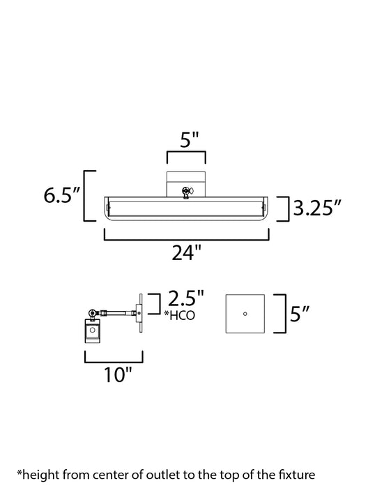 Maxim Miles 24 Articulating LED Wall Sconce Model: 10712WTBKNAB