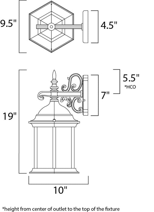 Maxim Builder Cast 3-Light Outdoor Wall Mount Model: 1073CLEB