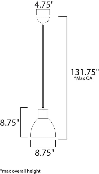 Maxim Cora 8.75 Pendant Model: 11022BKGLD