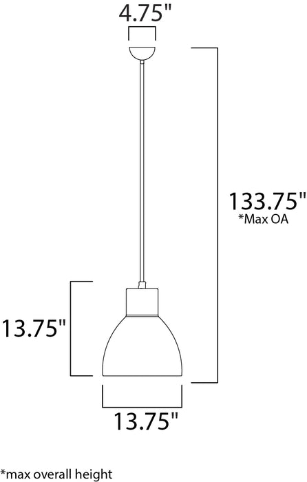 Maxim Cora 13.75 Pendant Model: 11024BKGLD