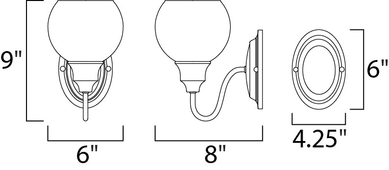 Maxim Ballord 1-Light Wall Sconce Model: 1111CLPC