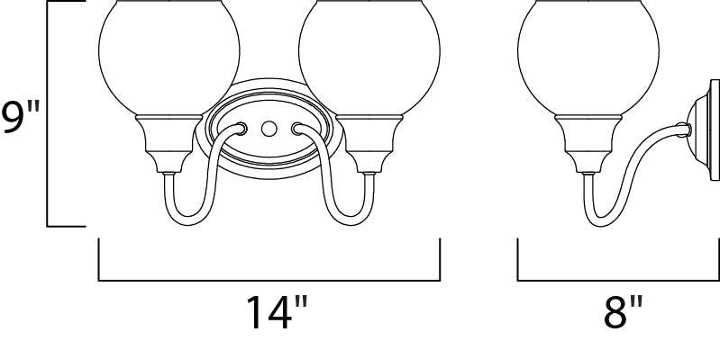 Maxim Ballord 2-Light Bath Vanity Model: 1112CLPC