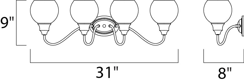 Maxim Ballord 4-Light Bath Vanity Model: 1114CLPC