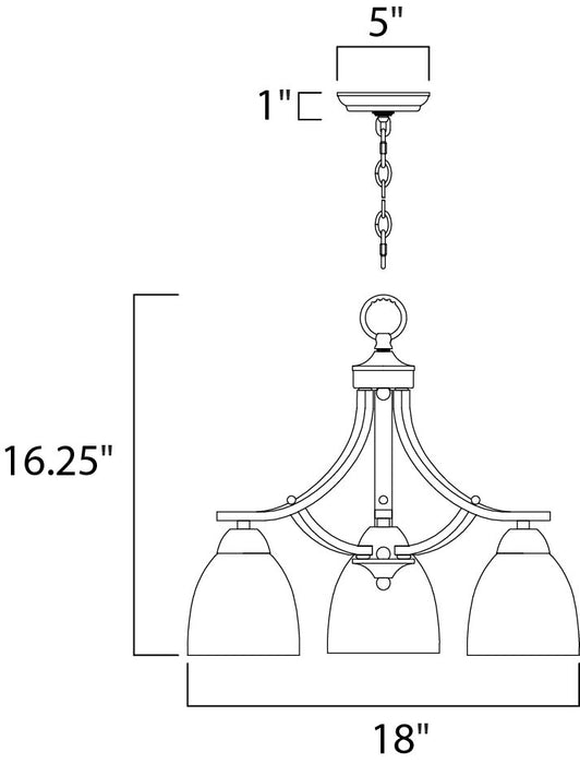 Maxim Axis 3-Light Chandelier Model: 11223FTSN