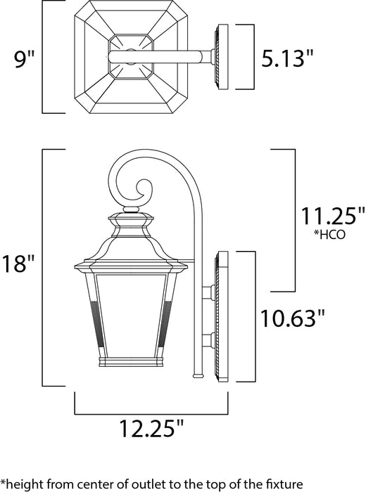 Maxim Knoxville 1-Light Outdoor Wall Lantern Model: 1125FSBZ