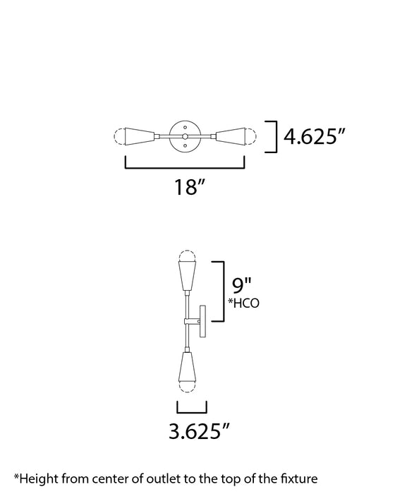 Maxim Lovell 2-Light Wall Sconce with LED Bulbs Model: 11262BKSBR/BUL