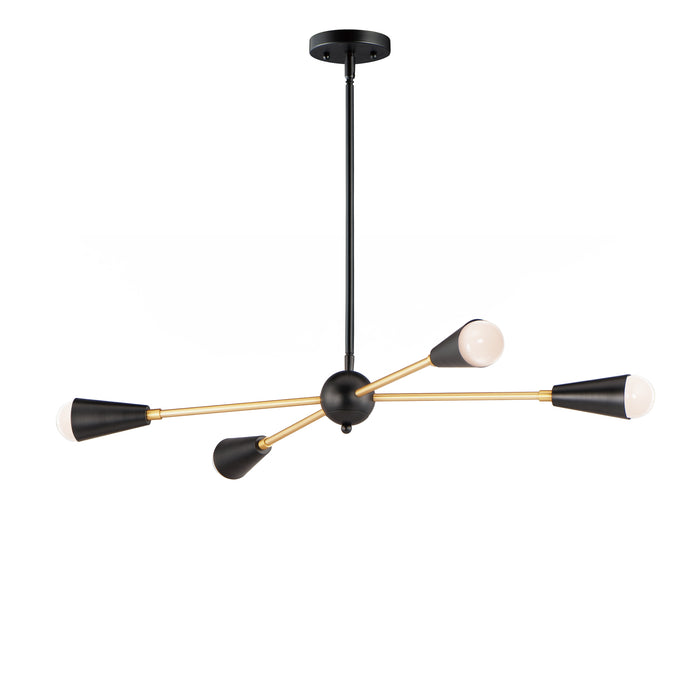 Maxim Lovell 4-Light Pendant with LED Bulbs Model: 11264BKSBR/BUL