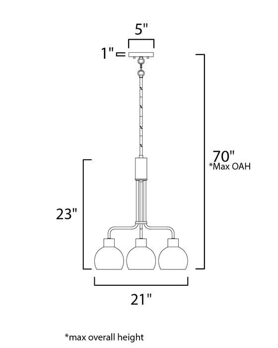 Maxim Coraline 3-Light Chandelier Model: 11276SWSN