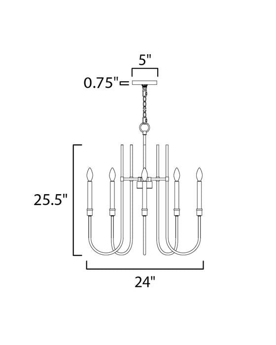 Maxim Tux 5-Light Chandelier Model: 11285BK