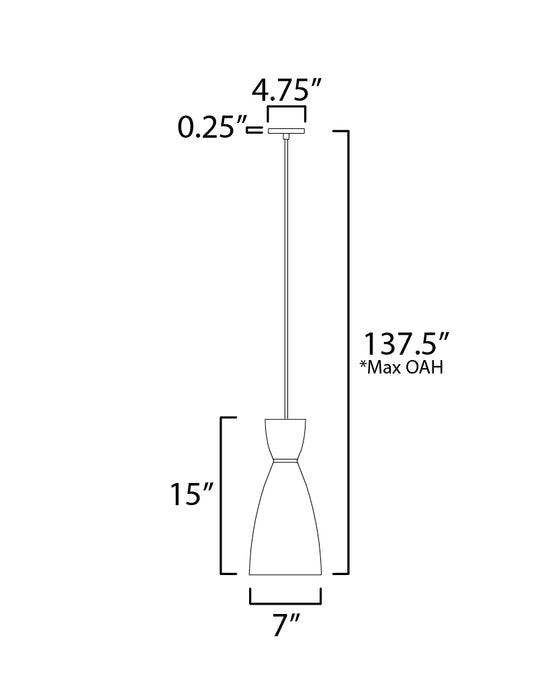 Maxim Carillon 1-Light Elongated Mini Pendant Model: 11301WTSBR