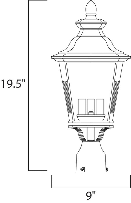 Maxim Knoxville 3-Light Outdoor Post Model: 1130CLBZ