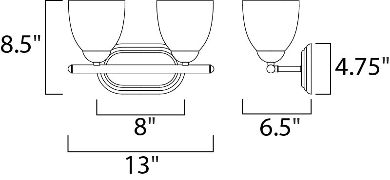 Maxim Axis 2-Light Bath Vanity Model: 11312FTSN