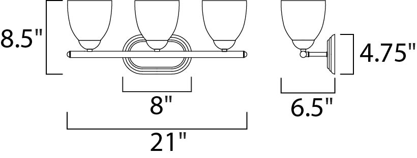 Maxim Axis 3-Light Bath Vanity Model: 11313FTOI