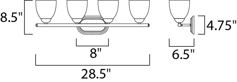 Maxim Axis 4-Light Bath Vanity Model: 11314FTOI