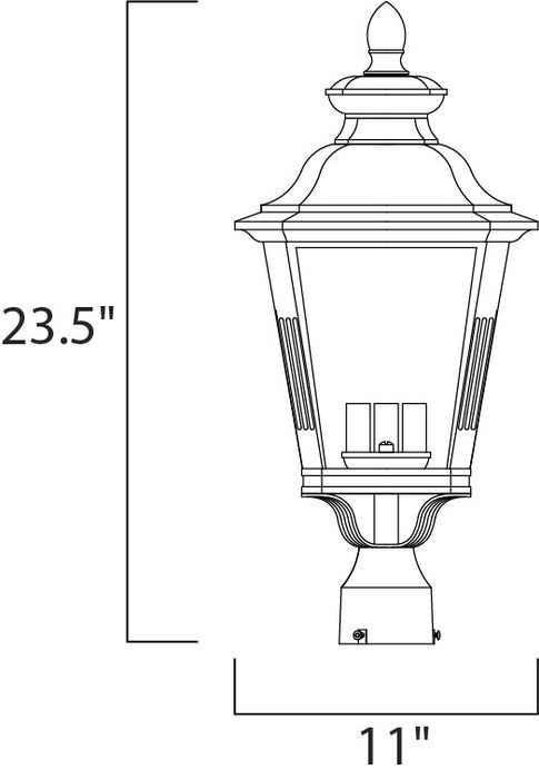 Maxim Knoxville 3-Light Outdoor Post Model: 1131CLBZ