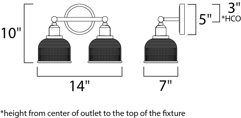 Maxim Hollow 2-Light Bath Vanity Model: 11322CLPC