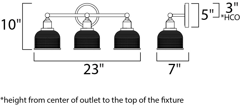 Maxim Hollow 3-Light Bath Vanity Model: 11323CLPC