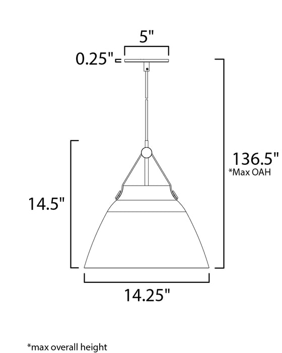 Maxim Nordic 1-Light Pendant Model: 11356TNWT