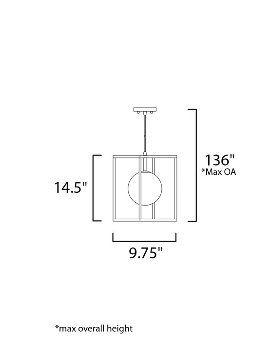 Maxim Fluid 1-Light LED Pendant Model: 11361MSKBKPC