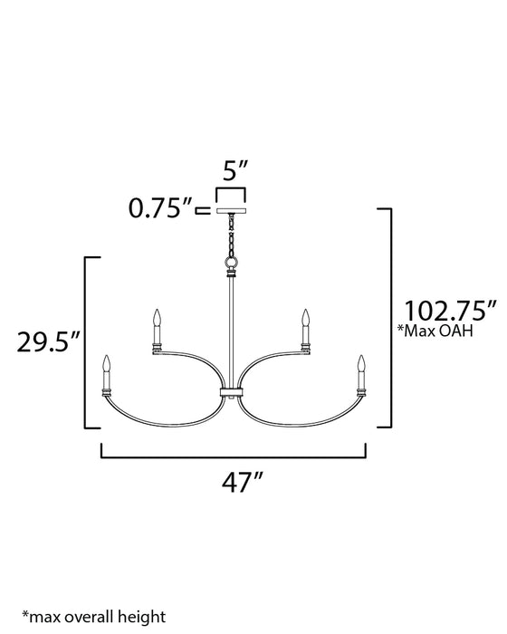 Maxim Charlton 8-Light Chandelier Model: 11378BKAB