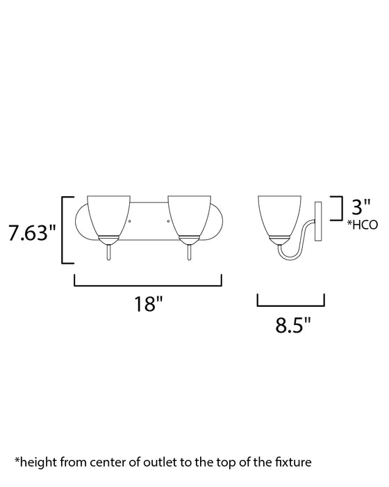 Maxim Axis 2-Light Strip Bath Vanity Model: 11382FTSN