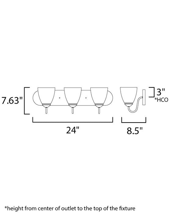 Maxim Axis 3-Light Strip Bath Vanity Model: 11383FTSN