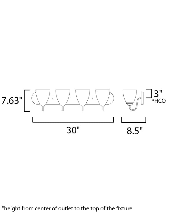 Maxim Axis 4-Light Strip Bath Vanity Model: 11384FTBK