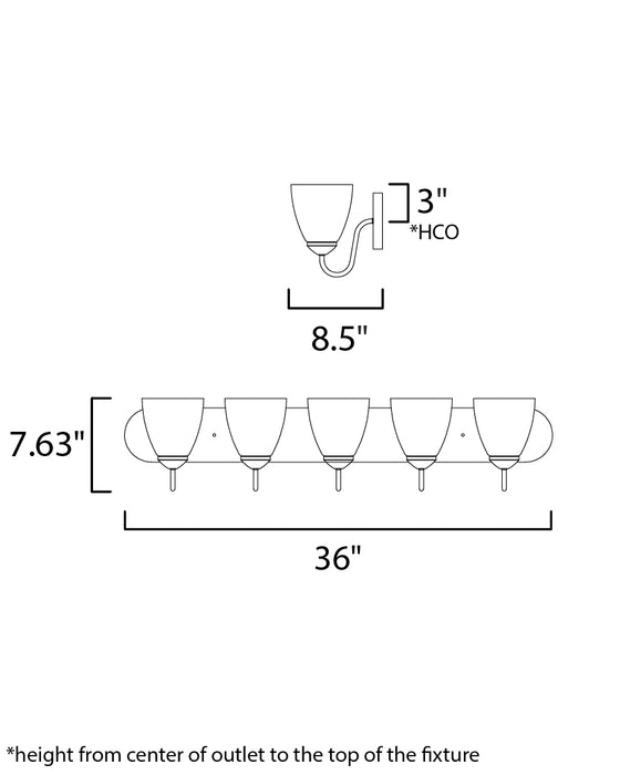 Maxim Axis 5-Light Strip Bath Vanity Model: 11385FTBK