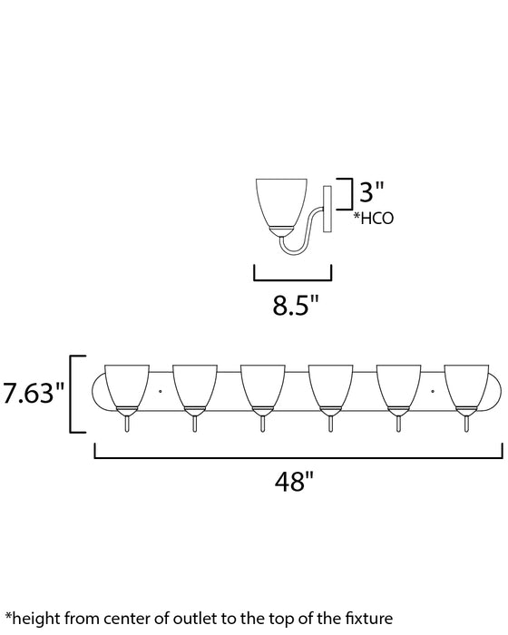 Maxim Axis 6-Light Strip Bath Vanity Model: 11386FTPC