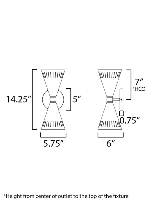 Maxim Helsinki 2-Light Wall Sconce Model: 11432NAB