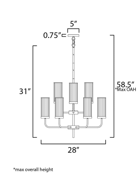 Maxim Crosby 9-Light Chandelier Model: 11479CRSBR