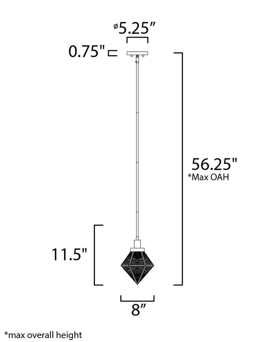 Maxim Adorn 1-Light Mini Pendant Model: 11555BKBUB